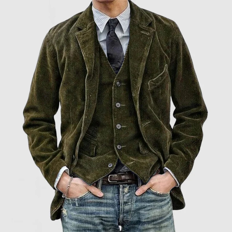 Mänty | Miesten vintage-corduroytakki ja liivi