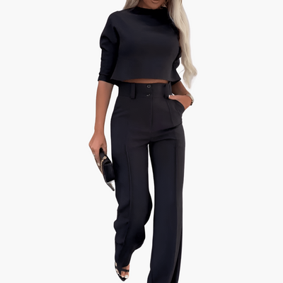 Emmi | Naisten tyylikäs crop top -setti