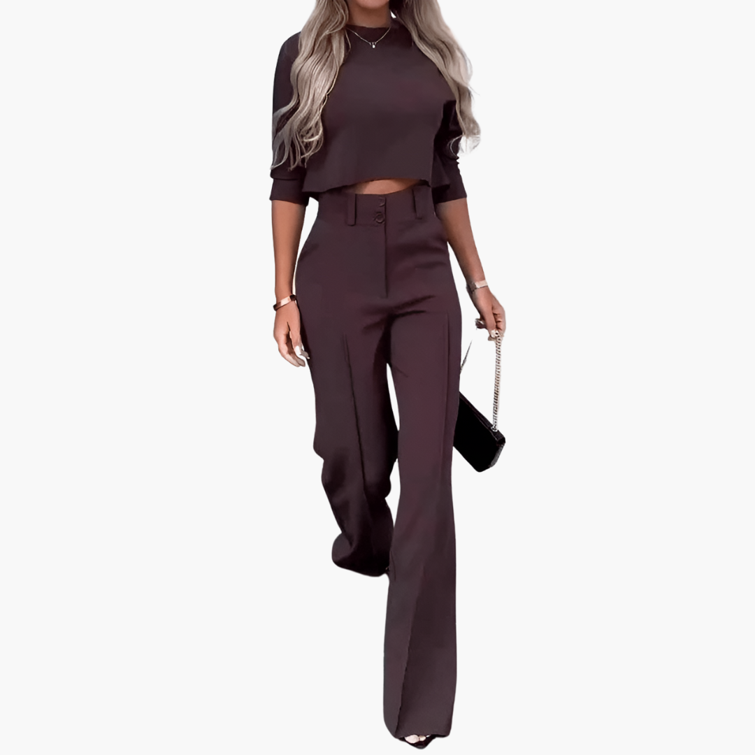 Emmi | Naisten tyylikäs crop top -setti